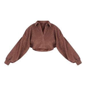 Crop brown cord shirt / jacket